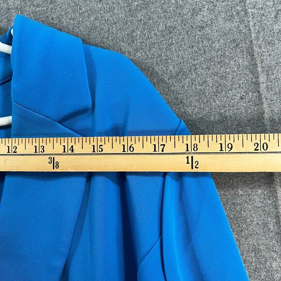 GRAVER Susan Graver LK Fusion 3/4 S1v Cutaway Hem Blazer Cabana Blue X-Large - Picture 6 of 11